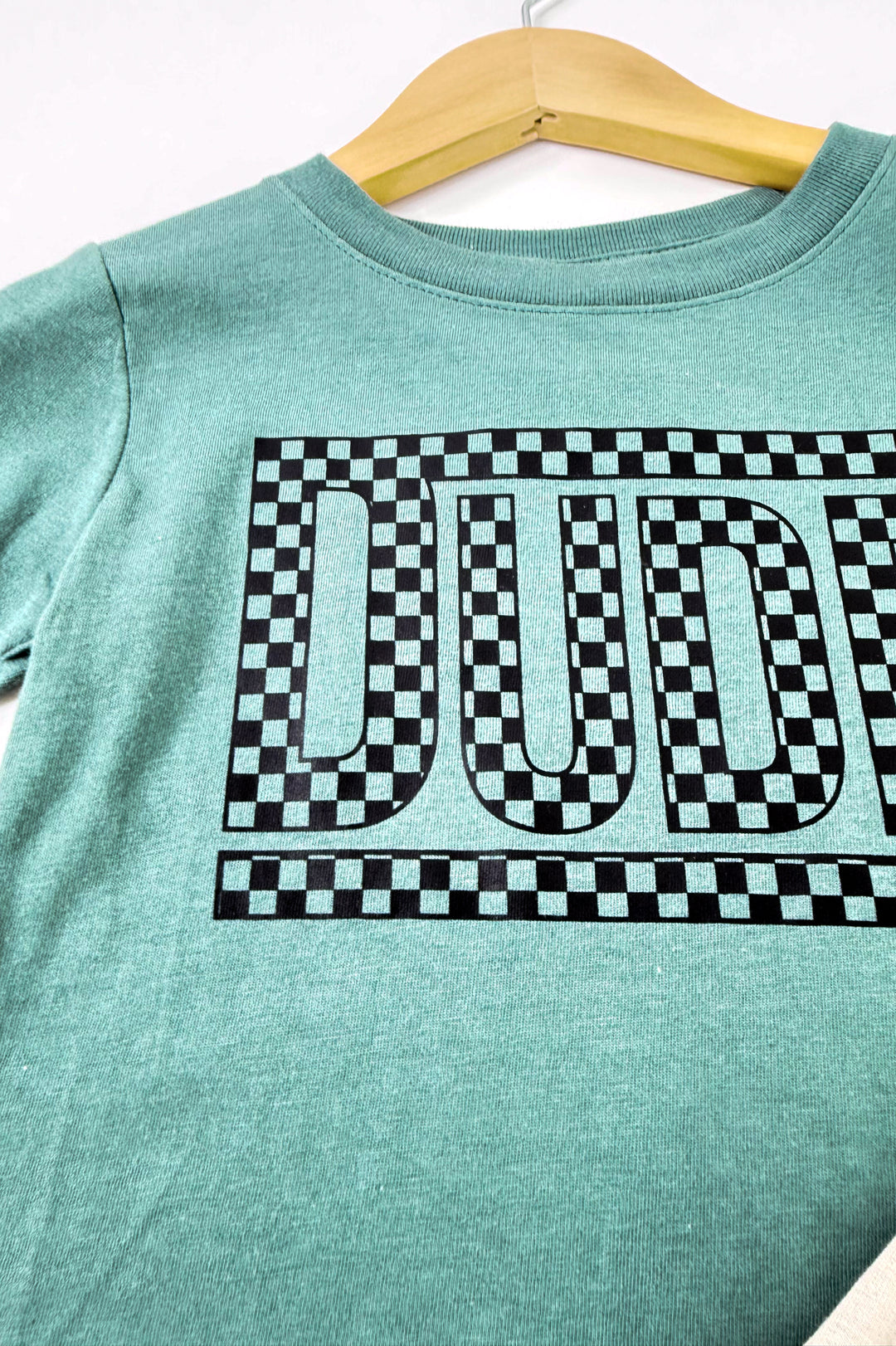 Dude Checkered Graphic Tee