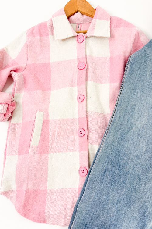 Girl's Plaid Flannel Shacket
