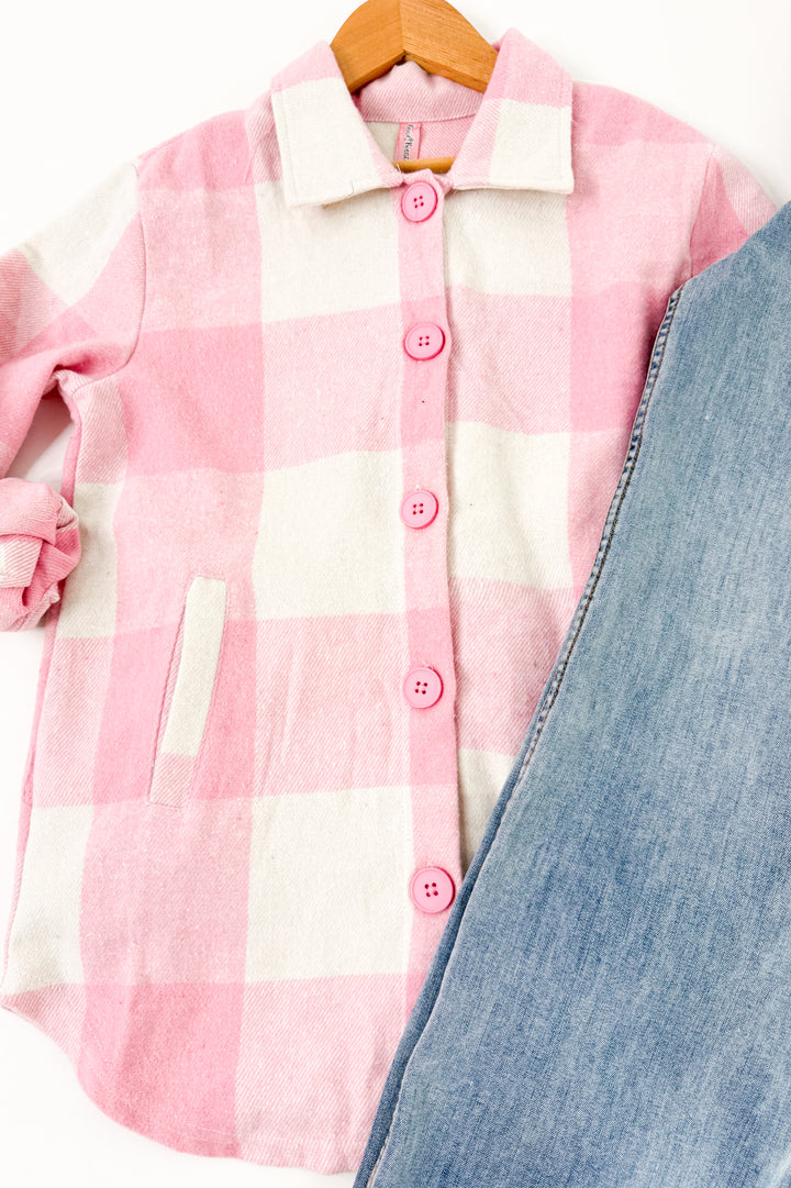Girl's Plaid Flannel Shacket
