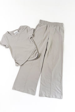 Tween Girls Jersey Crew Neck Short Sleeve & Wide Pant Set