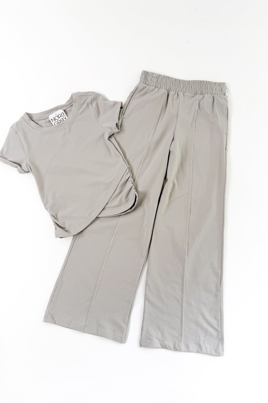 Tween Girls Jersey Crew Neck Short Sleeve & Wide Pant Set