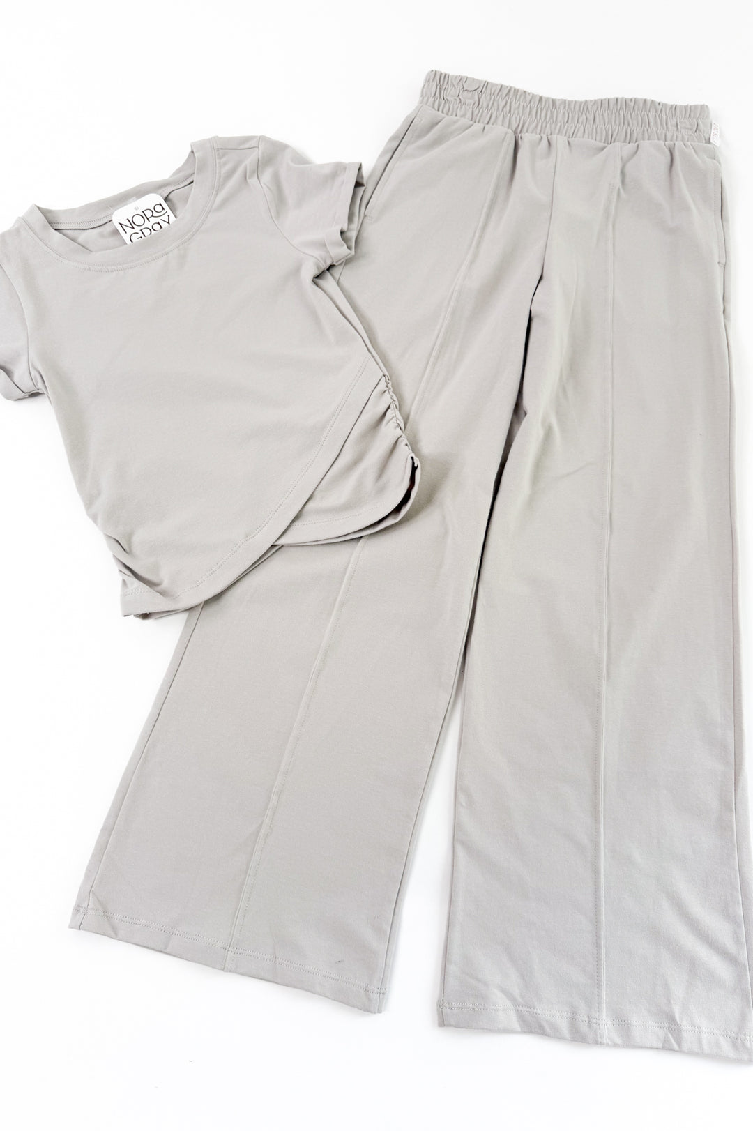Tween Girls Jersey Crew Neck Short Sleeve & Wide Pant Set