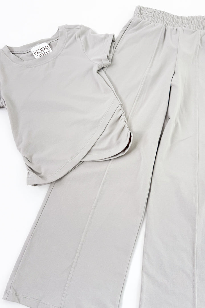 Tween Girls Jersey Crew Neck Short Sleeve & Wide Pant Set