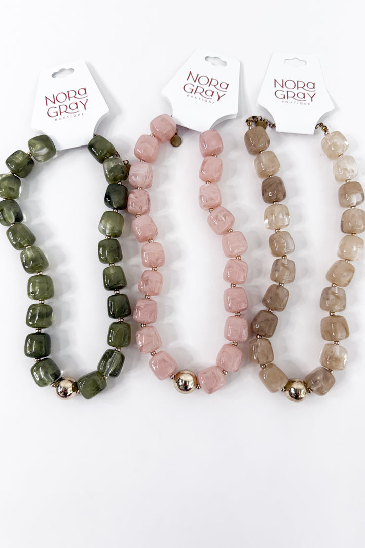 Boho Colorful Geometric Acrylic Beaded Necklace