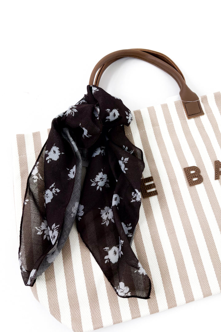 Fair Isle Patterned Square Bandana Scarf