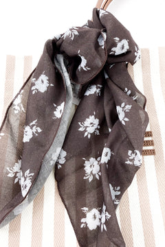 Fair Isle Patterned Square Bandana Scarf