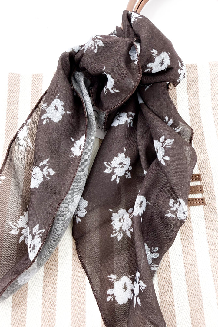 Fair Isle Patterned Square Bandana Scarf