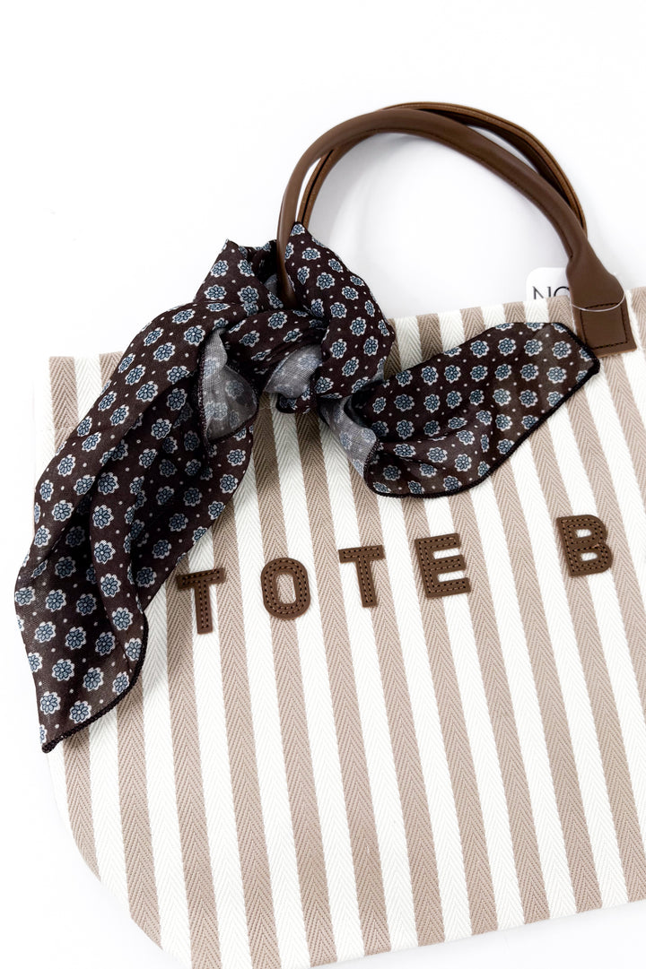 Fair Isle Patterned Square Bandana Scarf