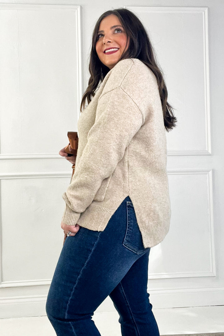 Cozy Taupe Button-Up Cardigan