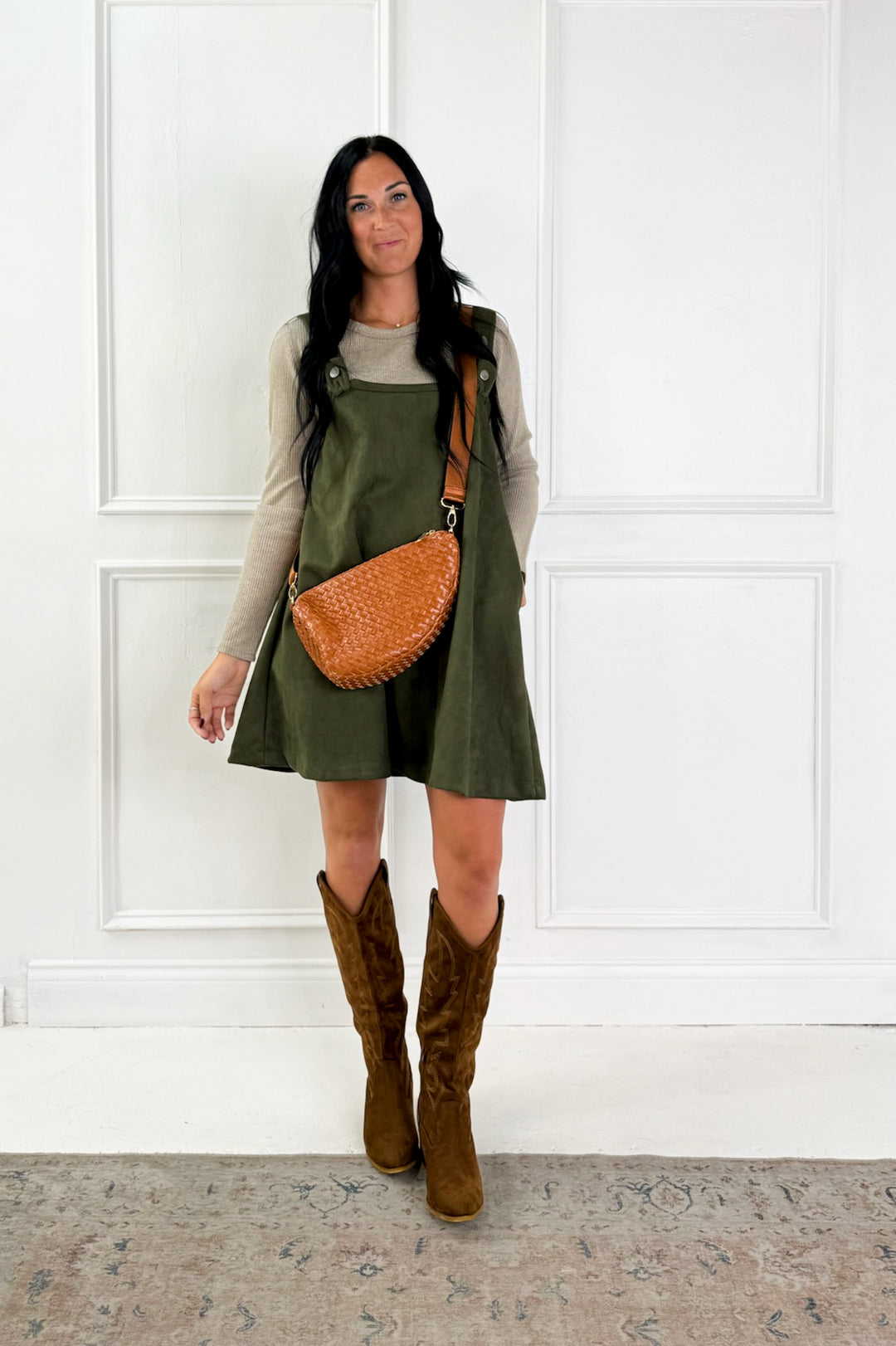 Round Neck Strap Mini Dress