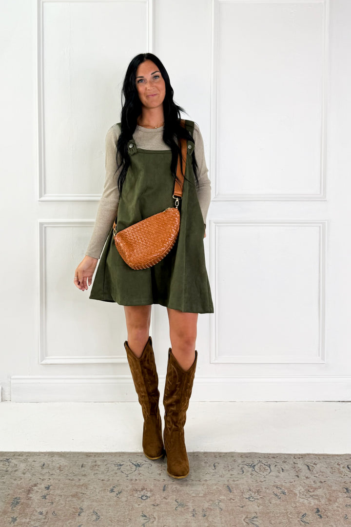 Round Neck Strap Mini Dress