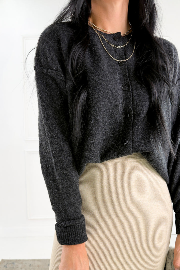 Wool Blend Button Up Sweater Cardigan