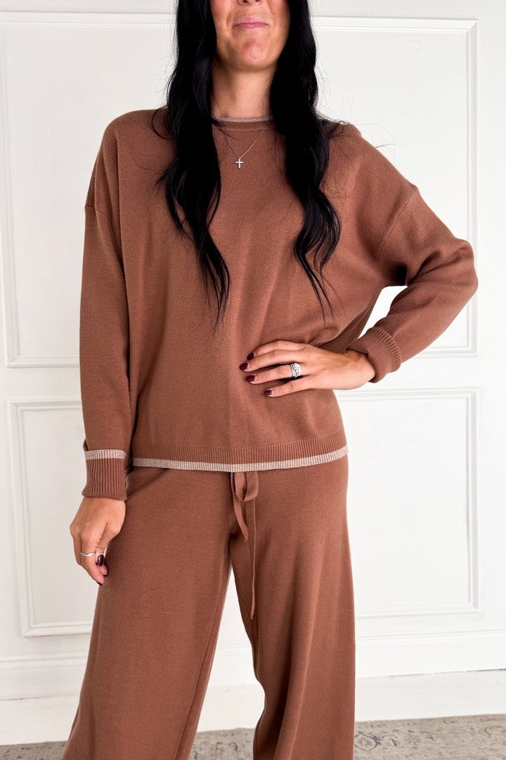 Contrast Seam Relaxed Fit Sweater