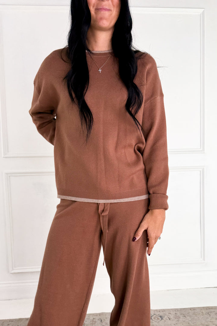 Contrast Seam Relaxed Fit Sweater