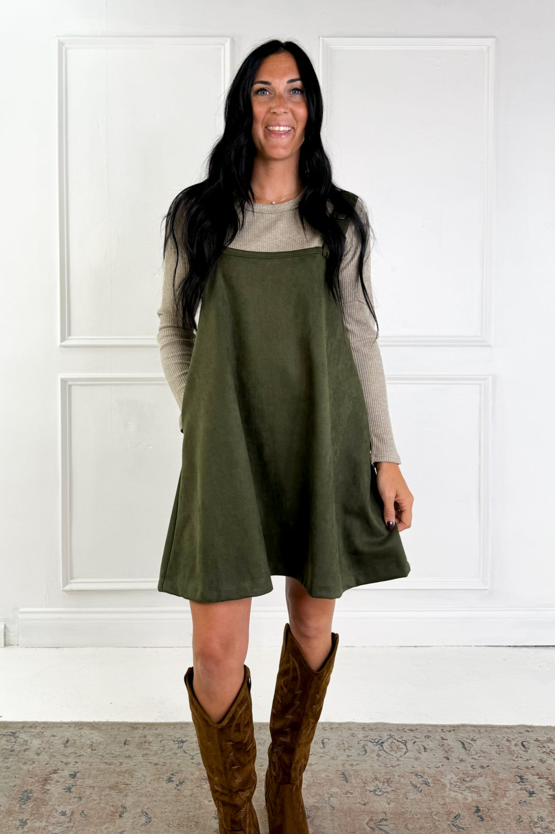 Round Neck Strap Mini Dress