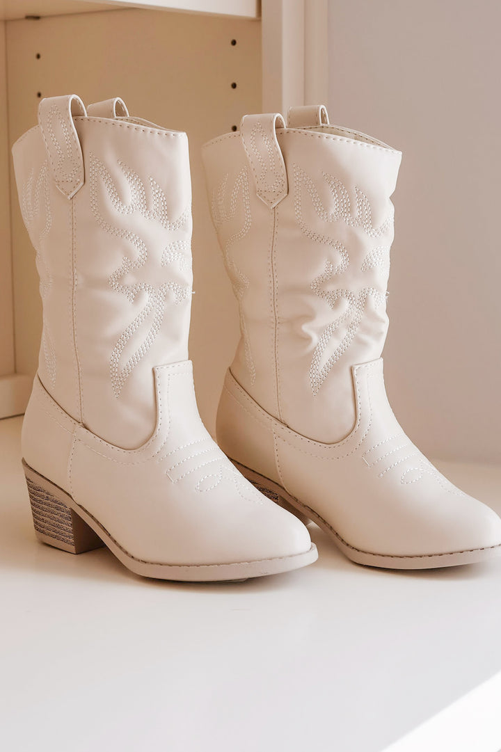 Girls Cowgirl White Western Boots