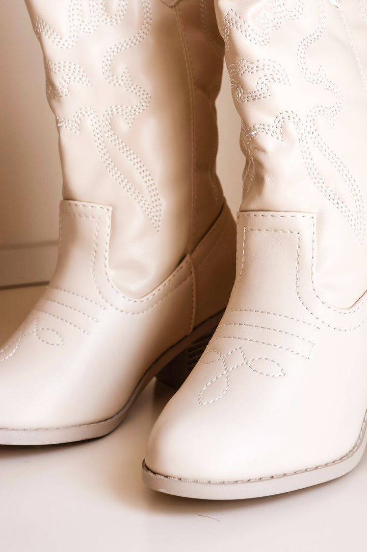 Girls Cowgirl White Western Boots