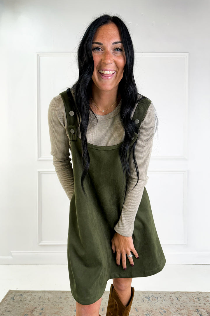 Round Neck Strap Mini Dress