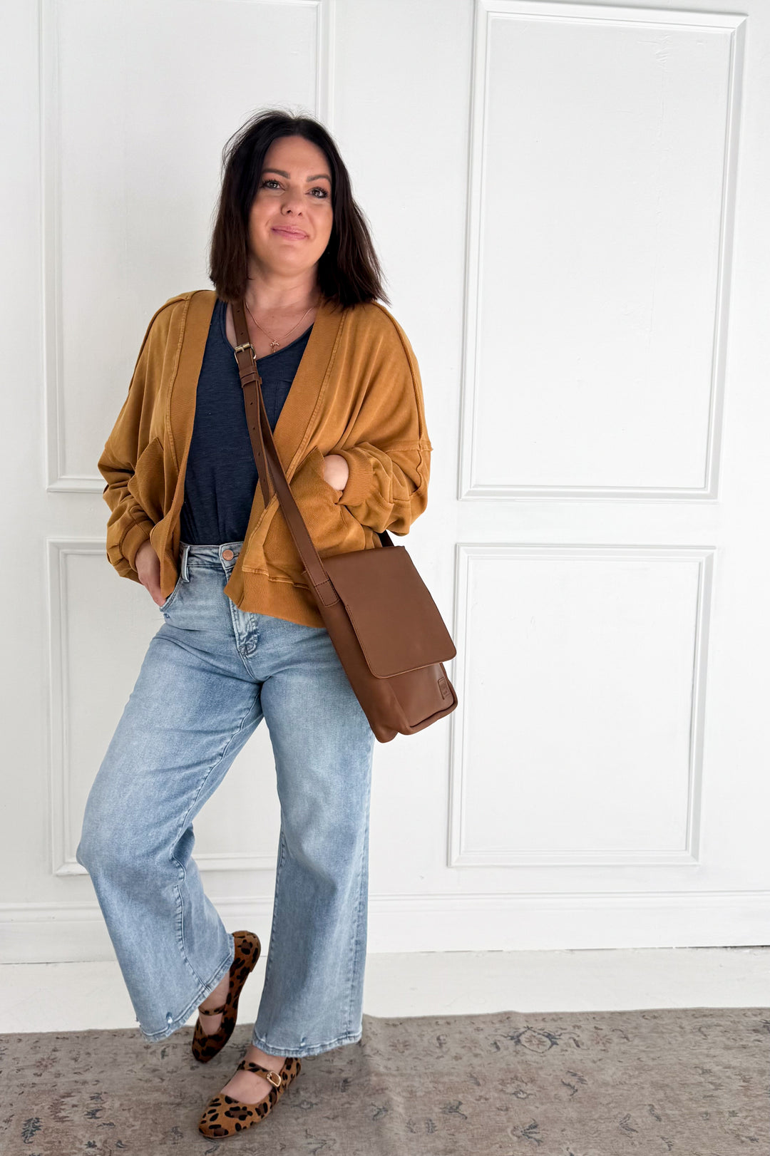 Mineral-Washed French Terry Cardigan