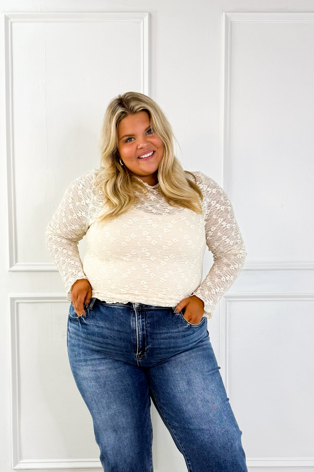 Lace Mesh Curvy Layering Top