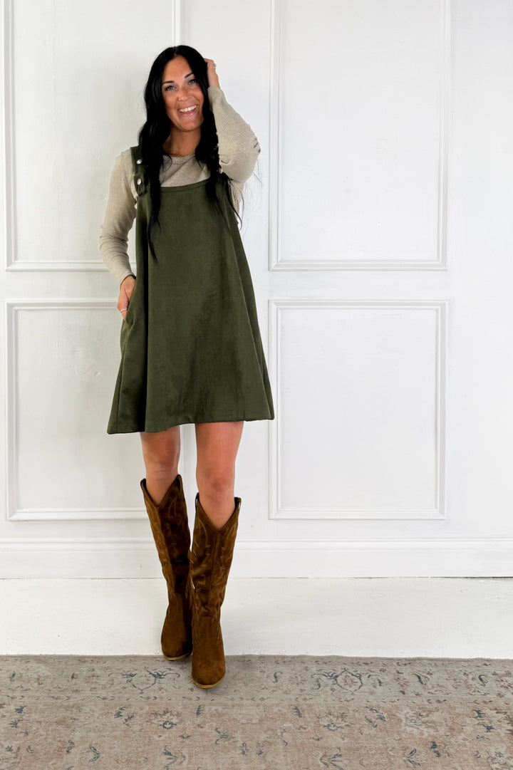 Round Neck Strap Mini Dress