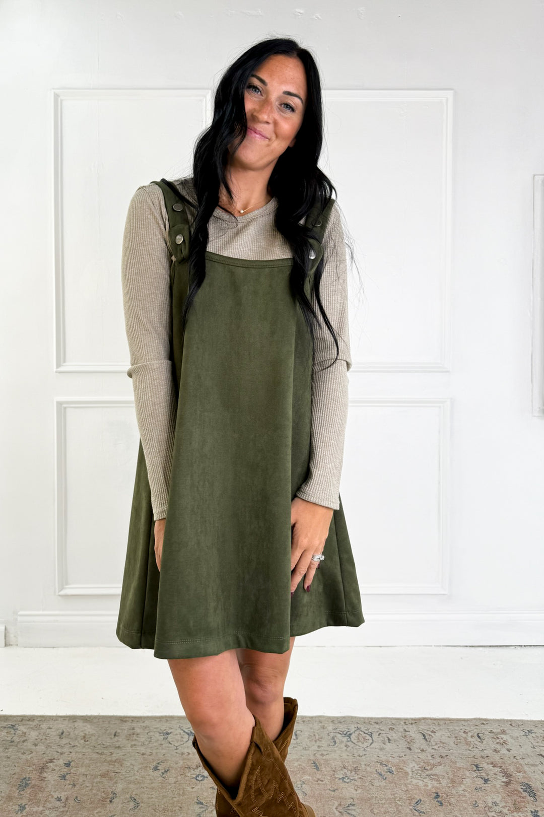 Round Neck Strap Mini Dress