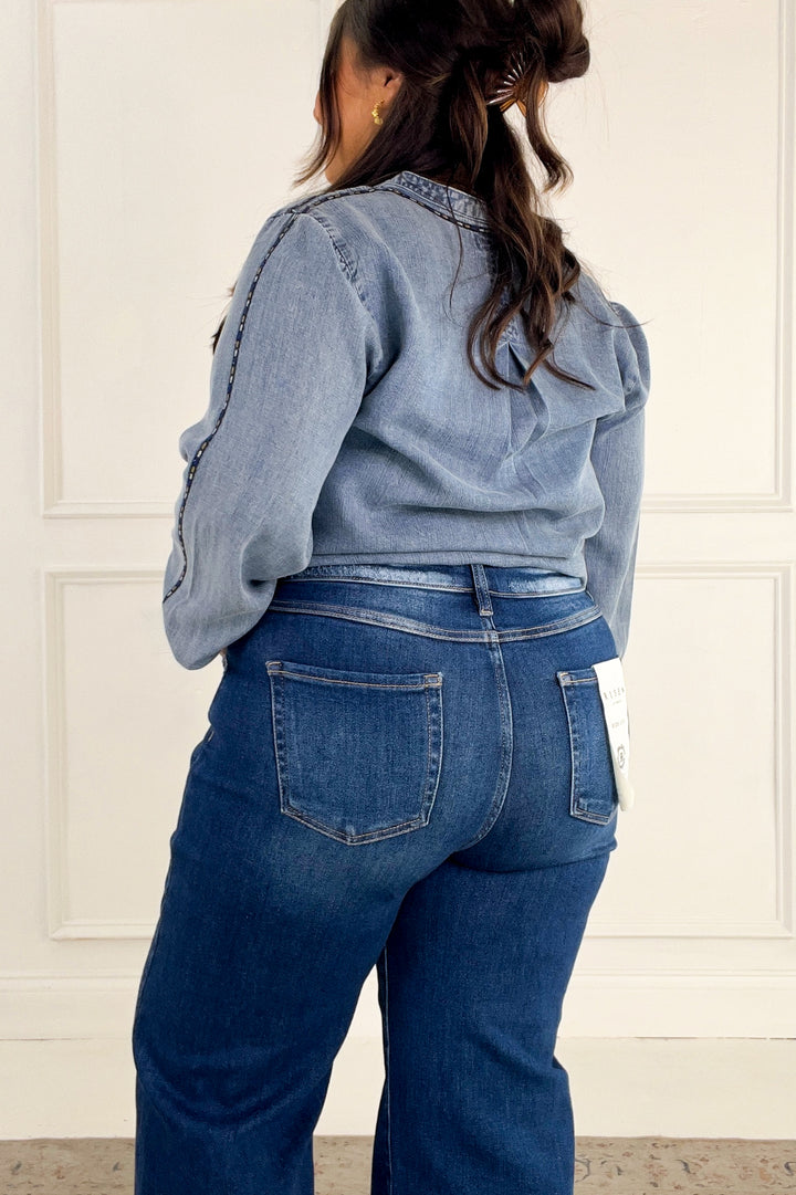 Thread & Supply - Lettie Piping Detail Button Up Long Sleeve Top