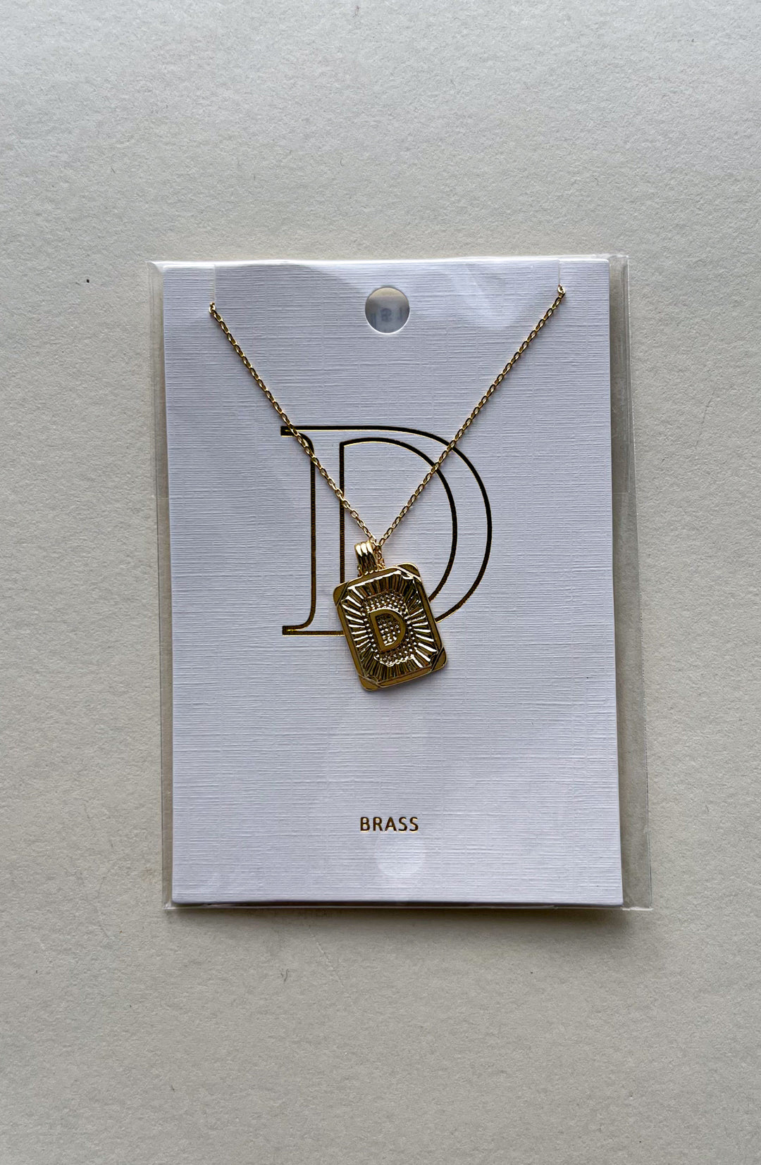 Rectangle Textured Initial Necklaces
