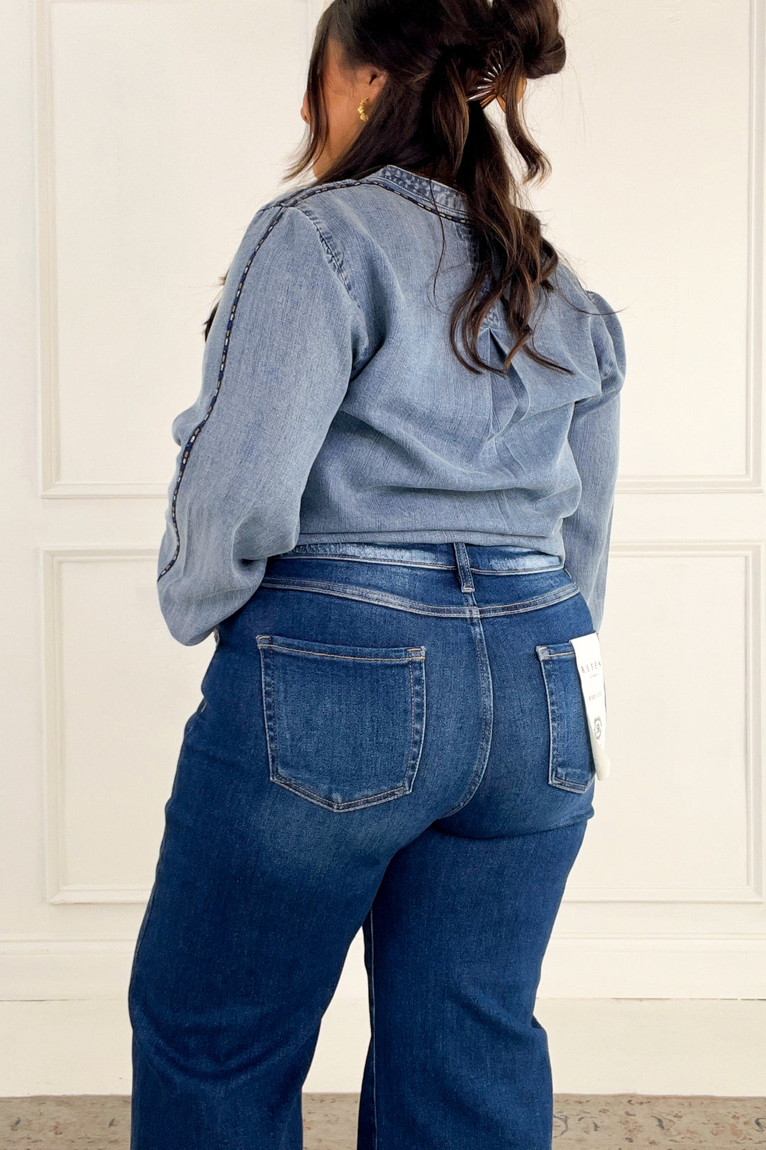 Thread & Supply - Lettie Piping Detail Button Up Long Sleeve Top