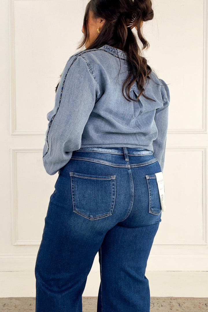 Thread & Supply - Lettie Piping Detail Button Up Long Sleeve Top