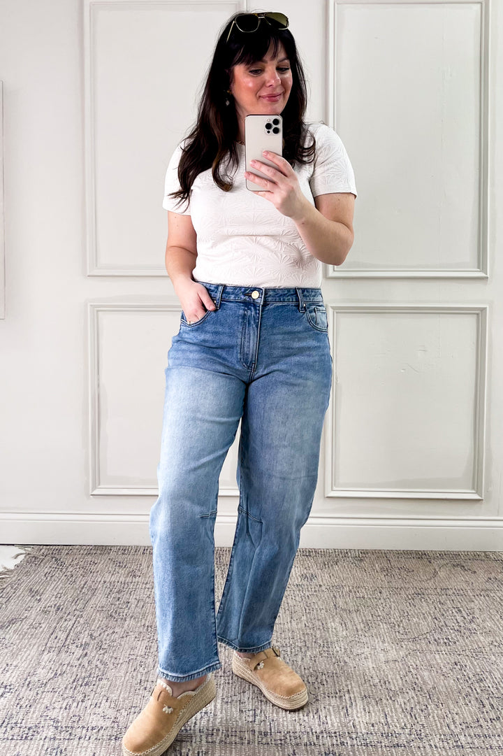 Ashley Slouchy Barrel Straight Leg Jeans | Kut from the Kloth