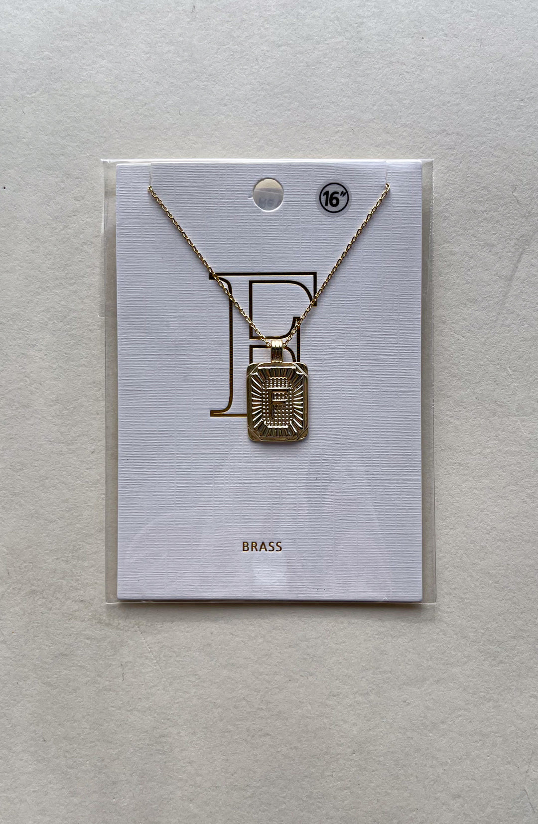 Rectangle Textured Initial Necklaces