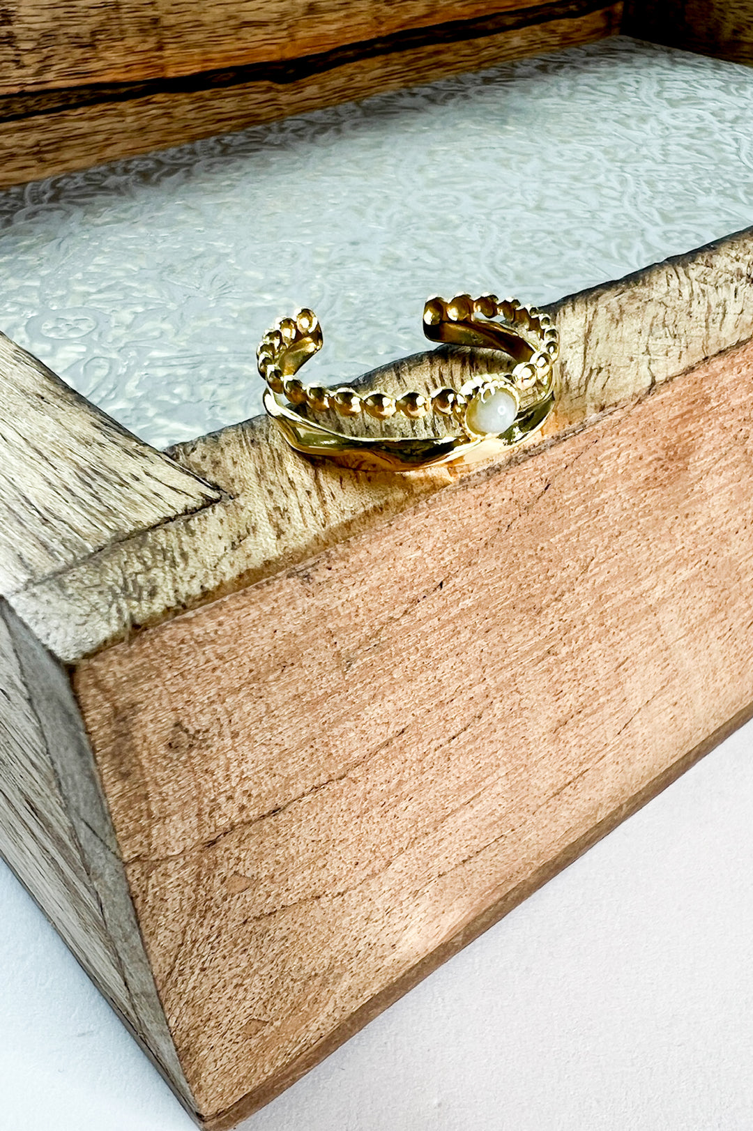 Lindy 18K Gold Non-Tarnish Layered Stone Ring