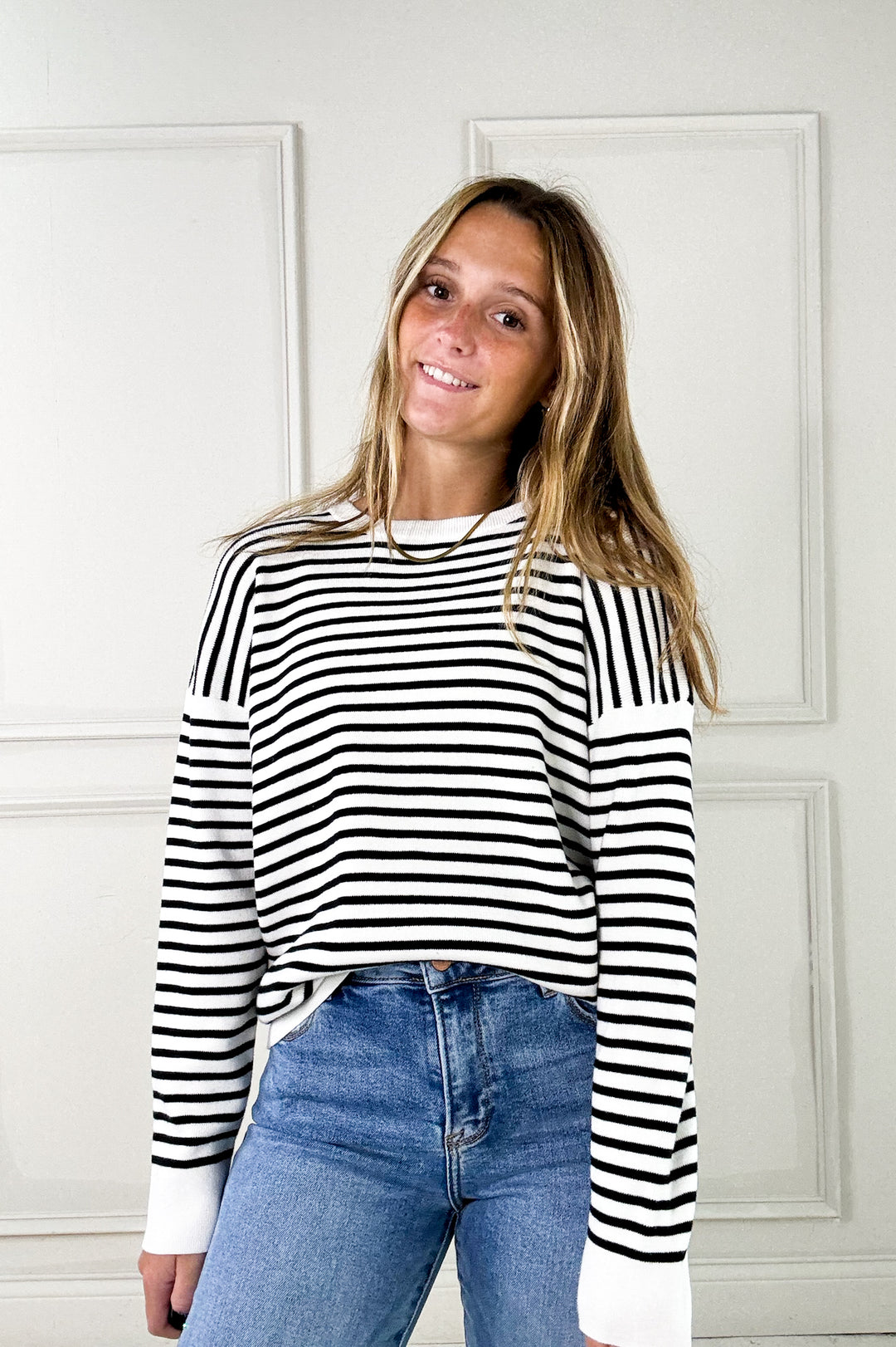Stripe Lightweight Long Sleeve Pullover