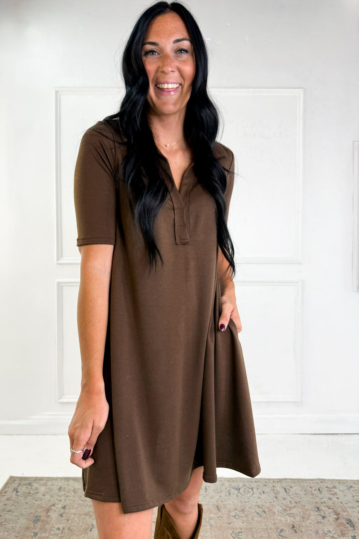 Half Sleeve Polo Mini Dress