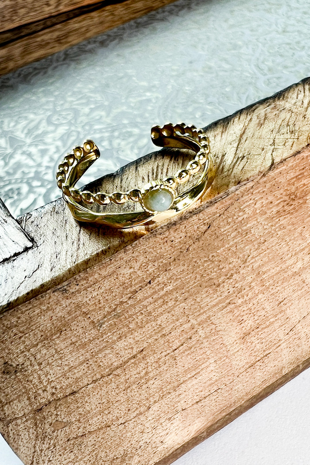 Lindy 18K Gold Non-Tarnish Layered Stone Ring