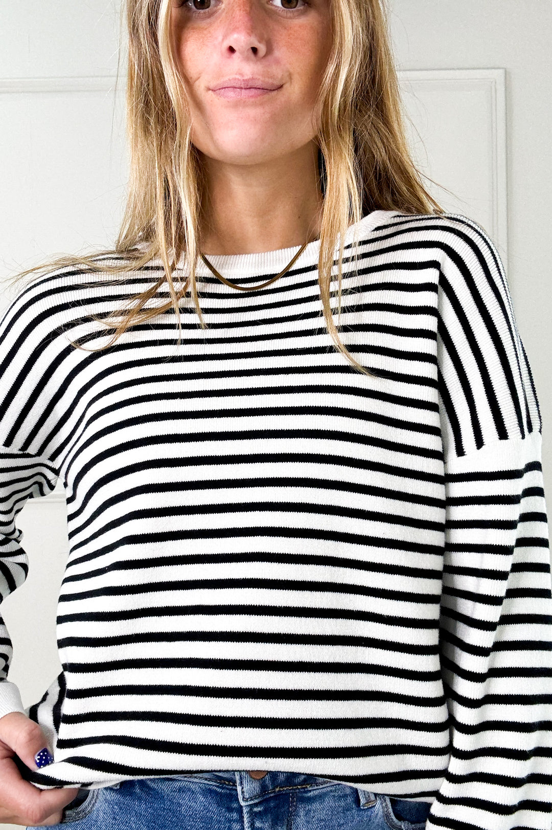 Stripe Lightweight Long Sleeve Pullover