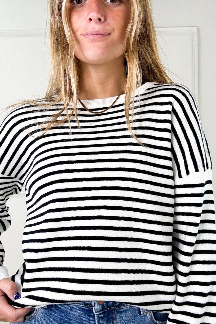Stripe Lightweight Long Sleeve Pullover