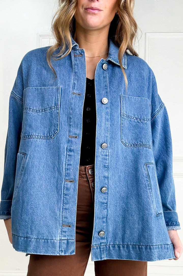 Relaxed Fit Utility Denim Jacket