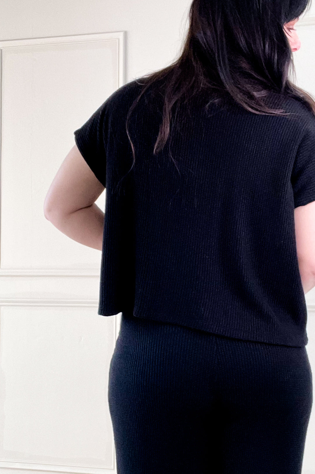 Boxy Short Sleeve Sweater & Flowy Pants Set