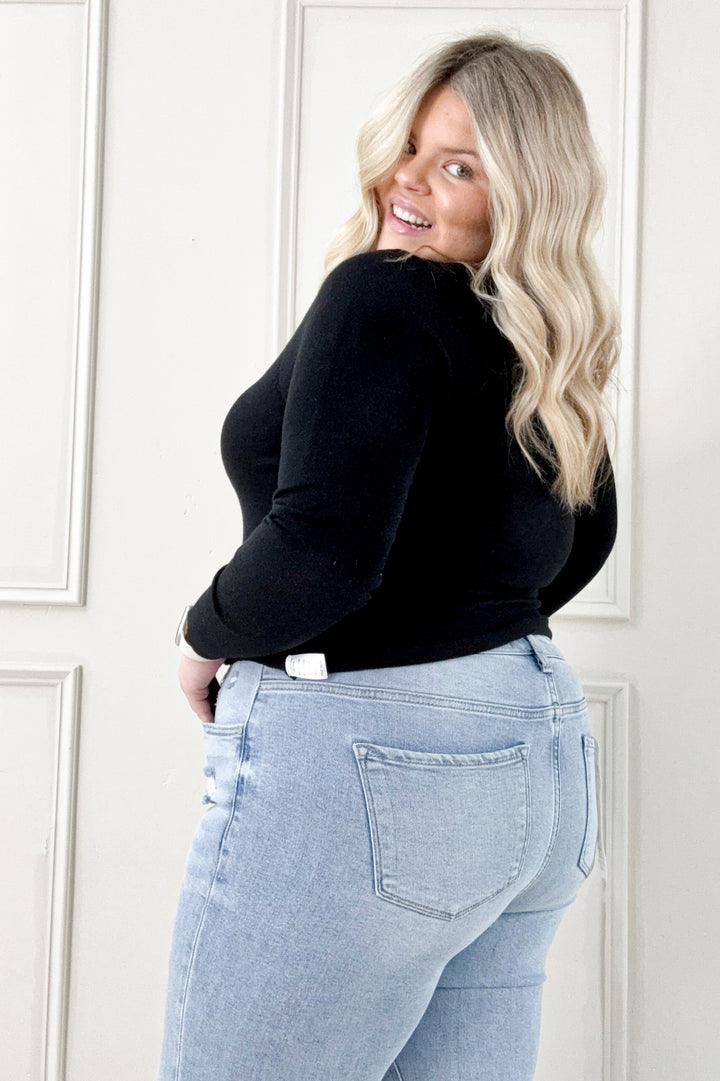Basic Crewneck Soft Knit Curvy Sweater