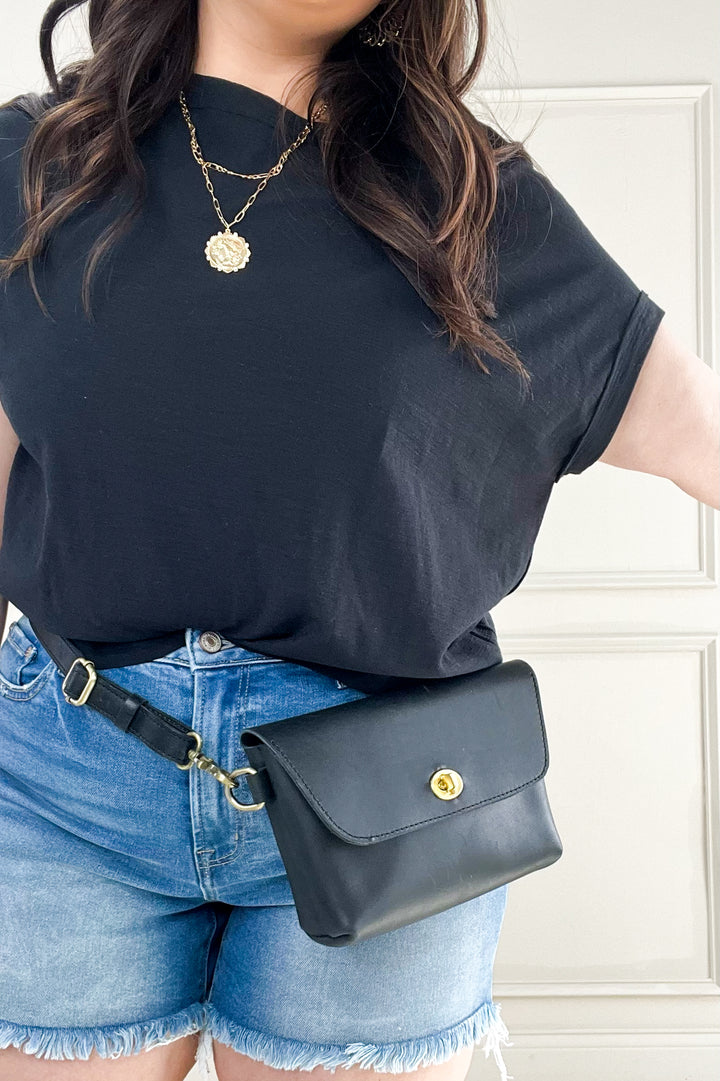 Cotton Slub Short Cuffed Sleeve Tee