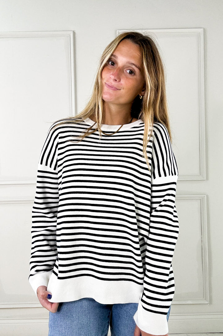 Stripe Lightweight Long Sleeve Pullover