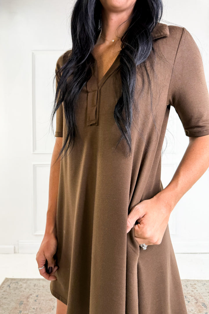 Half Sleeve Polo Mini Dress