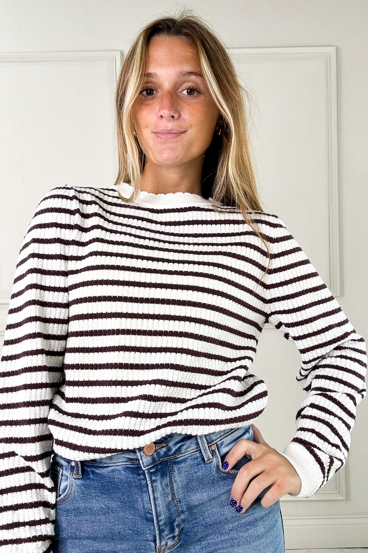 Stripe Lightweight Long Sleeve Pullover