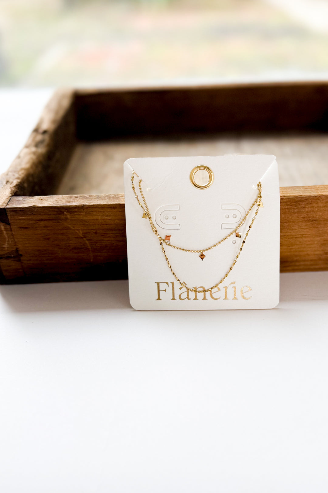 Gold Dipped 18K Diamond Tassel Layer Necklace