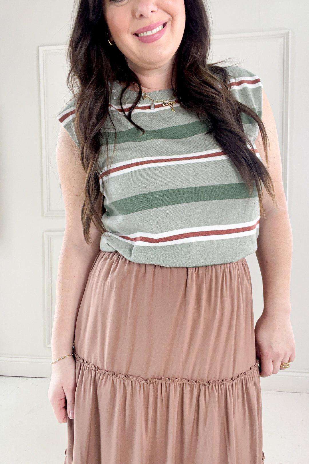 Ruffle Hem Tiered Maxi Skirt