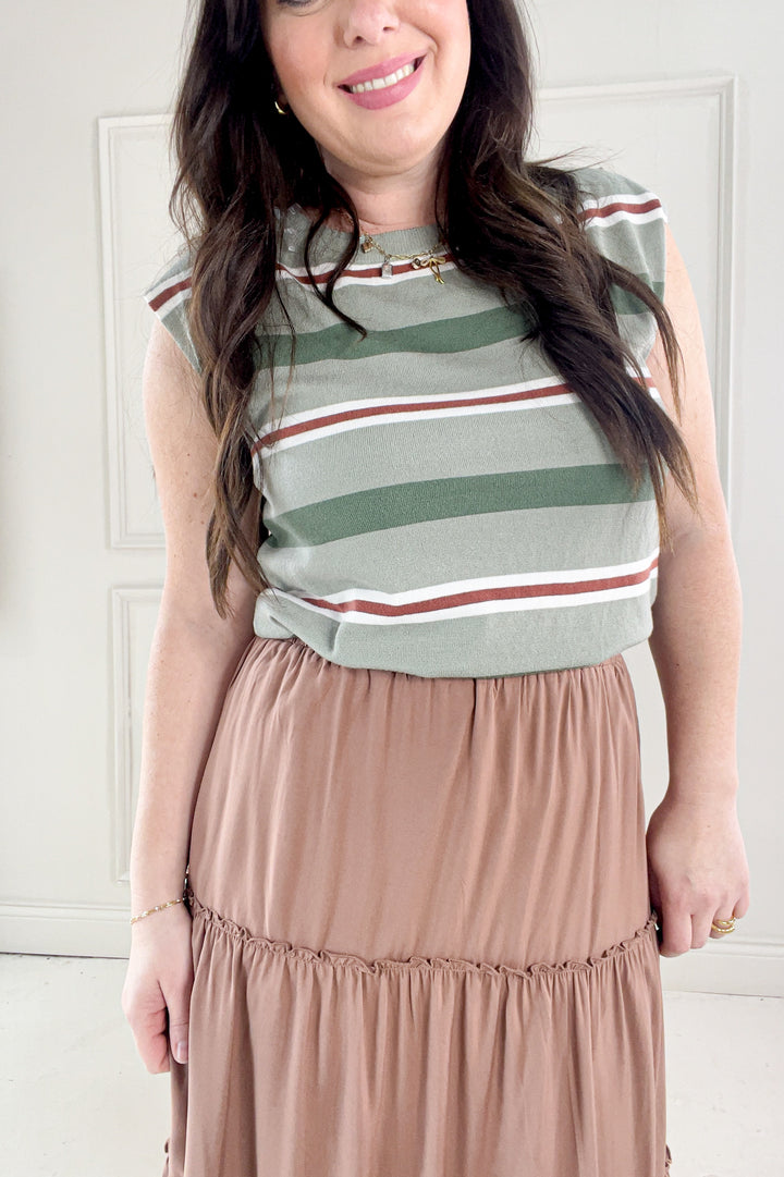 Ruffle Hem Tiered Maxi Skirt