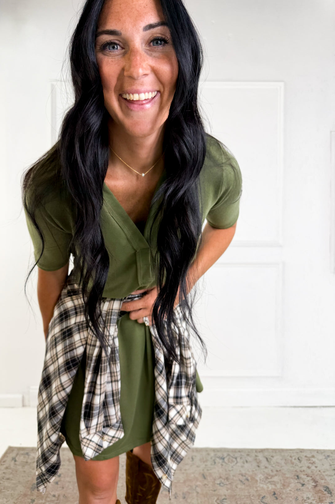 Half Sleeve Polo Mini Dress