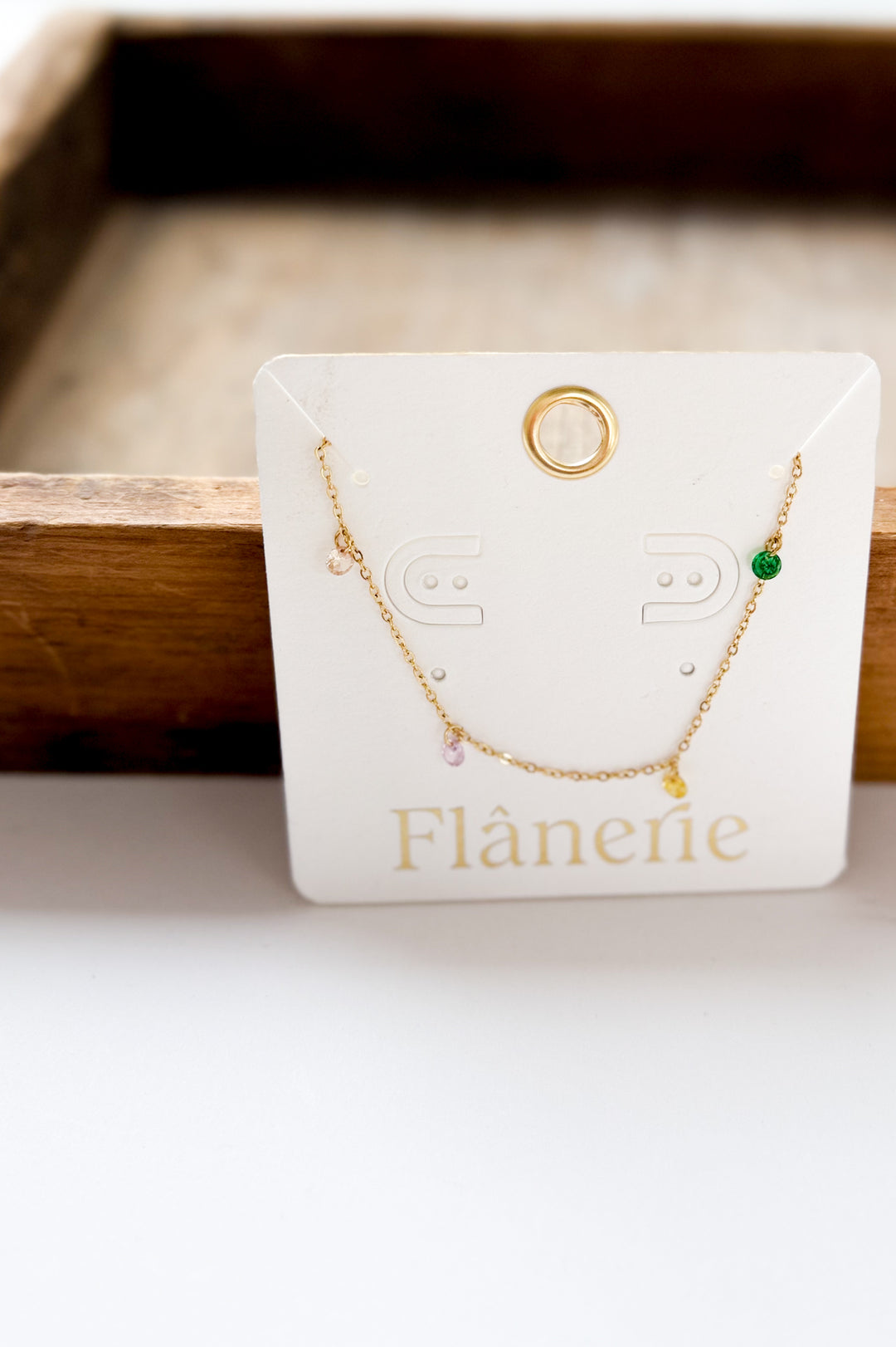 18K Non-Tarnish Petite CZ Chain Necklace